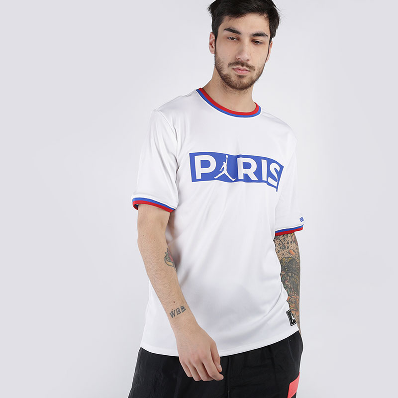 мужская белая футболка Jordan Paris Saint-Germain Replica Top BQ8358-100 - цена, описание, фото 1